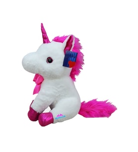 Peluş Boynuzlu At Pony Unicorn Fuşya 40 Cm (Fuşya)