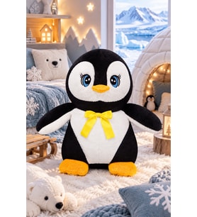 HARİKA 50 cm Penguen Sevgiliye Özel (Siyah)