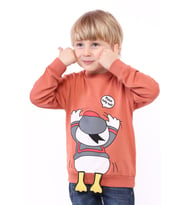 Toontoy Erkek Çocuk Baskılı Sweatshirt (Kiremit)