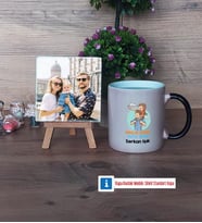 Babalar Günü Hediyesi Fotoğraflı Dekoratif Taş, Kupa Bardak Beyaz Hediye Babaya Hediye (Model 9)