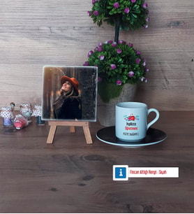İngilizce Öğretmeni Fotoğraflı Dekoratif Taş, Ahşap Altlıklı Türk Kahvesi Fincanı Hediye Öğretmenler Günü Hediyesi (Model 7)