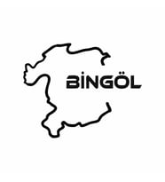 Bingöl Harita Araba Sticker siyah 17x13 CM (Siyah)