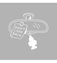 Dont Look Back Araba Stickeri siyah 20x18 CM (Beyaz)