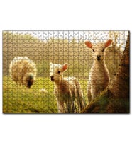 Cakapuzzle Koyun Kuzular Görseli  Puzzle Yapboz MDF (Ahşap) (1000 Parça)