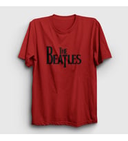 Presmono Unisex Sarı Logo The Beatles T-Shirt 114550tt (Kırmızı)