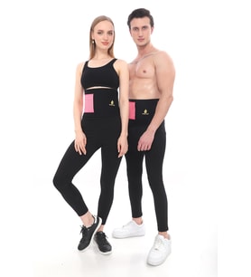 Orjinal Termal Sauna Terleten %100 Göbek Bölgesinde Etkili Zayıflatıcı Unisex Bel Korse Kemer (Pembe)