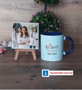 Eczane Teknikeri Fotoğraflı Dekoratif Taş, Kupa Bardak Beyaz Hediye (Model 3)
