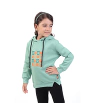 Toontoy Kız Çocuk Baskılı Sweatshirt (Yeşil)