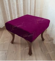 Ayak Ucu Kapı Önü Antre Düz Bench Puf Ceviz Ayak (Mor)