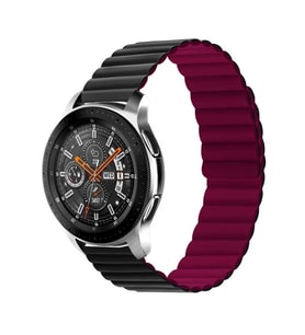 ​​Amazfit GTS Bip Lite S GTR 42mm Kordon Renkli Strap Deri Loop Kordon (Siyah-Kırmızı)
