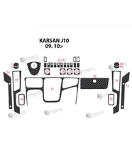 Meriç® Peugeot Karsan J10 Ön Torpido Kaplama Maun 31 Parça 2010-› (Karbon)