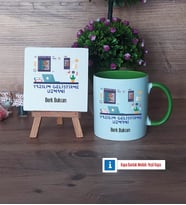 Yazılım Geliştirme Uzmanı Dekoratif Taş, Kupa Bardak Kırmızı Hediye (Model 13)