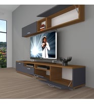 Decoraktiv Eko 5200 Mdf Tv Ünitesi Tv Sehpası (Antrasit - Ceviz)
