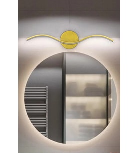 Wave Modern Tasarım Gün Işığı Ledli Banyo - Mutfak - Salon Led Duvar Aplik (Eskitme Altın)