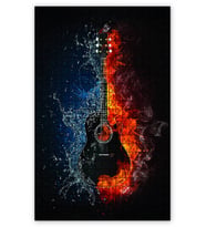 Cakapuzzle Alevli Buzlu Gitar Puzzle Yapboz MDF (Ahşap) (500 Parça)