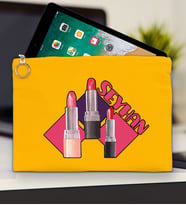 BK Gift Kişiye Özel İsimli-2 Tablet Çantası 30x21cm(12 Renk Seçeneği), Ipad Çantası, Baskılı Tablet Kılıfı (Sarı)