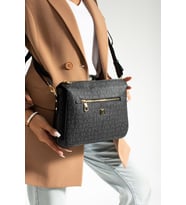 Just Polo Kadın Üç Bölmeli Çapraz Postacı ve Omuz Çantası 29x20cm MDS4013 (Siyah)