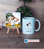 Geometri Öğretmeni Fotoğraflı Dekoratif Taş, Kupa Bardak Beyaz Hediye (Model 1)