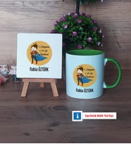 Öğretmenler Günü Hediyesi Dekoratif Taş, Kupa Bardak Kırmızı Hediye (Model 13)