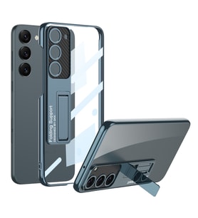 Galaxy S23 Plus Kılıf Kamera Korumalı Şeffaf Tasarımlı Zore Lego Standlı Kılıf (Yeşil)
