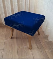 Ayak Ucu Kapı Önü Antre Düz Bench Puf Gold Ayak (Lacivert)