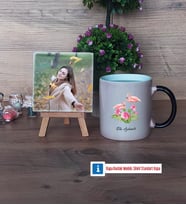 Flamingo Fotoğraflı Dekoratif Taş, Kupa Bardak Beyaz HediyeArkadaşa Doğum Günü Hediyesi (Model 9)