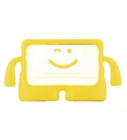Samsung Galaxy X-200 Tab A8 10.5" İnç (2021) Uyumlu Kılıf Case, Tutma Kollu ve Standlı Yumuşak Dokulu Ultra Koruyucu Çocuk Tablet Silikon Kılıf (Sarı)