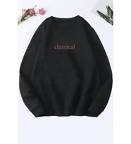 Classical Baskılı Oversize Sweatshirt (Antrasit)