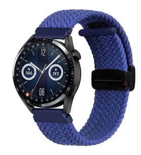 Sneezy Samsung Galaxy Watch 5 40-44mm İle Uyumlu 20mm FiberLink Manyetik Tokalı Kumaş Örgü Kordon (Mavi)
