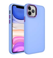 Uyumlu Model Apple iPhone 12 Pro Max Kılıf Metal Çerçeve Lansman Silikon Kapak (Lila)