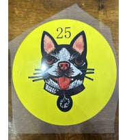 ÇAP 23 CM ÜTÜ İLE YAPIŞAN KÖPEK TRANSFER BASKI ARMA (Sarı)