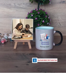 Matematik Öğretmeni Fotoğraflı Dekoratif Taş, Kupa Bardak Beyaz HediyeÖğretmenler Günü Hediyesi (Model 9)