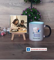 Matematik Öğretmeni Fotoğraflı Dekoratif Taş, Kupa Bardak Beyaz HediyeÖğretmenler Günü Hediyesi (Model 9)