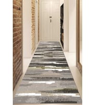 Dijital Baskılı Kaymaz Taban Yıkanabilir Modern Yolluk Ve Koridor Halısı NDU-HS-389 (Gri)