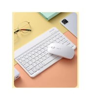 Acer Iconia Tab A10-M10 Tablet İçin  Uyumlu Slim Şarjlı Bluetooth Klavye ve Mouse Seti (Beyaz)
