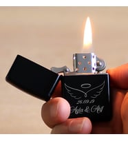 Kişiye Özel İsimli Benzinli Zippo Çakmak Melek Kanat Temalı (Model 1)