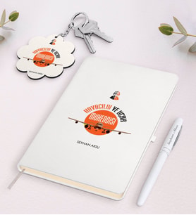 BK Gift Kişiye Özel Havacılık Ve Uçak Mühendisi Siyah Defter Kalem Ve Anahtarlık Hediye Seti (Model 2)