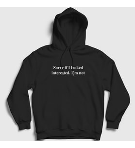 Presmono Unisex Gri Sorry If I Looked Kapüşonlu Sweatshirt 412619tt (Siyah)