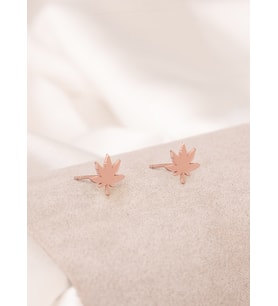 ÇINAR YAPRAĞI GÜMÜŞ KÜPE (Rose)