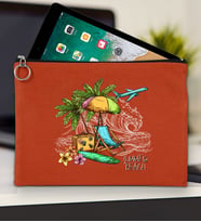 BK Gİft Yaz Temalı-9 Tablet Çantası 30x21cm(12 Renk Seçeneği), Ipad Çantası, Baskılı Tablet Kılıfı (Kiremit)