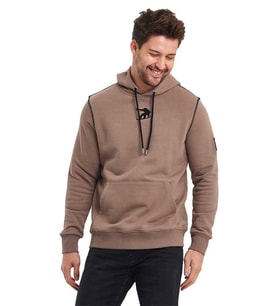 Snowboard Nakış Logo Baskılı Gri Sweatshirt (Kahverengi)