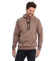 Snowboard Nakış Logo Baskılı Gri Sweatshirt (Kahverengi)