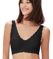 Carla İthal Lazer Kesim Dikişsiz Çıkarılabilir Padli Destekli Rahat Sütyen/Bralet -82 (Siyah)