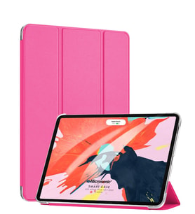 Apple İpad Pro 12.9'' 2020 4.Nesil Kılıf, (A2229-A2069-A2232) Slim Translucent Back Smart Cover (Pembe)