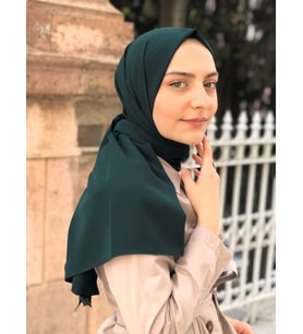 Medine İpeği Şal Serisi 75 x 190 Cm (Zümrüt Yeşili)