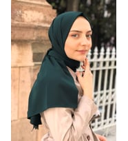 Medine İpeği Şal Serisi 75 x 190 Cm (Zümrüt Yeşili)