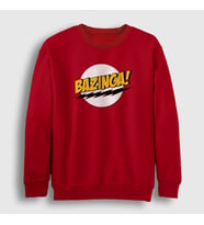 Presmono Unisex Bordo Bazinga The Big Bang Theory Sweatshirt 181129tt (Kırmızı)