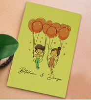 BK Gift Kişiye Özel Sevgili İsimli Sert Kapaklı Sarı Defter, Sevgiliye Hediye, Doğum Günü Hediyesi, Anı Defteri (Model 5)