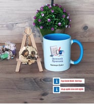 Matematik Öğretmeni Kupa Bardak Beyaz ve Fotoğraflı Ahşap Anahtarlık HediyeÖğretmenler Günü Hediyesi (Model 4)