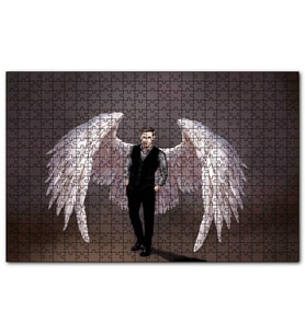 Cakapuzzle Lucifer ve Ak Kanatları Dijital Çizim  Puzzle Yapboz MDF (Ahşap) (255 Parça)